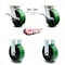 Service Caster 6 Inch Kingpinless Green Poly on Steel Wheel Caster Swivel Locks 2 Rigid, 2PK SCC-KP30S620-PUR-GB-BSL-2-R-2 - alternate 5